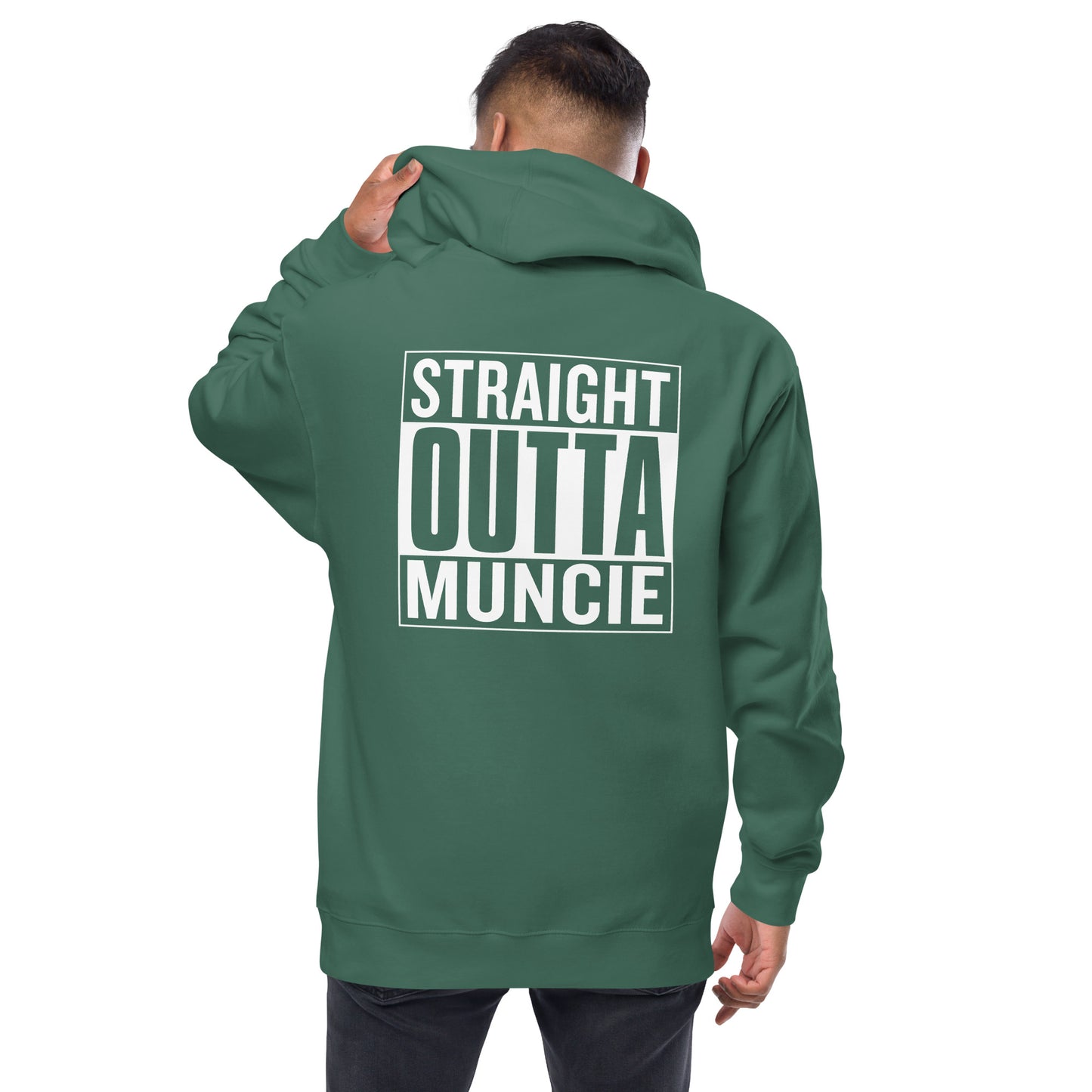 Straight Outta Muncie Unisex Fleece Zip Up Hoodie