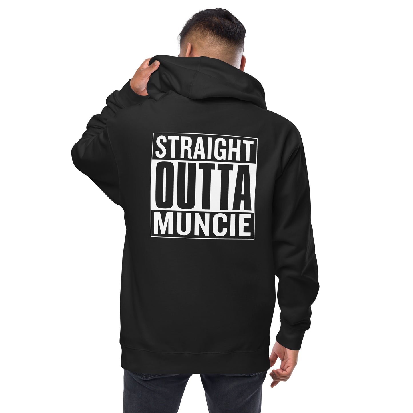 Straight Outta Muncie Unisex Fleece Zip Up Hoodie