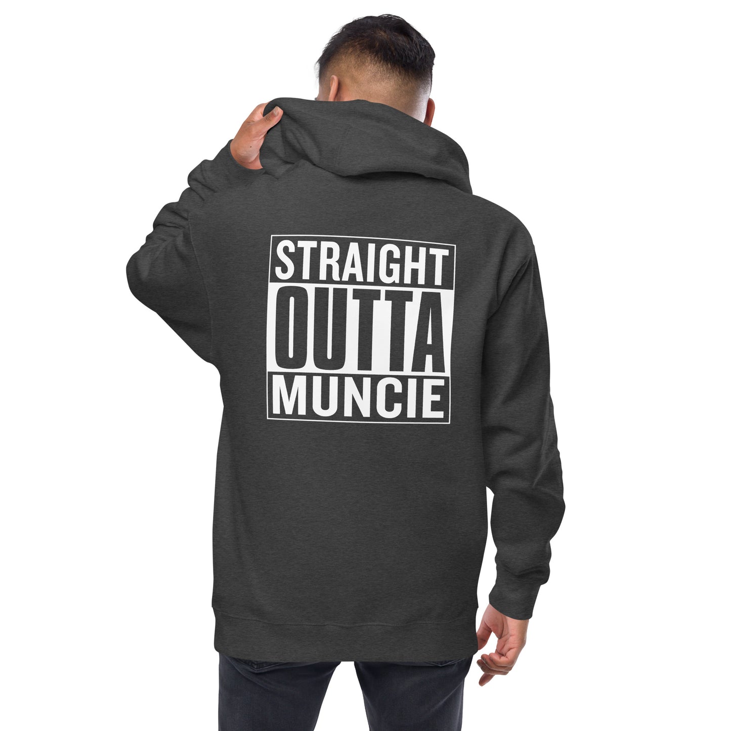 Straight Outta Muncie Unisex Fleece Zip Up Hoodie